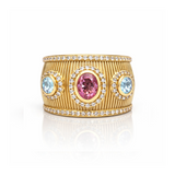 BAGUE TESSA OR AMÉTHYSTE TOPAZE BLEUE