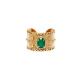 BAGUE CAMALA OR ONYX VERT