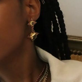 BOUCLES D'OREILLES MASSAI CITRINE GRENAT