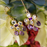 BOUCLES D'OREILLES LAURA TOPAZE BLEU AMÉTHYSTE