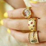 BAGUE LIDIA OR TOURMALINE VERTE