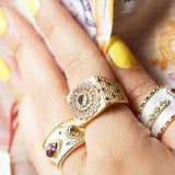 BAGUE CISTUS OR ET TOPAZE BLEU