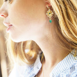 BOUCLES D'OREILLES ALEXANDRIE ONYX VERT