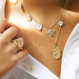 COLLIER TALISMAN OR ARGENT