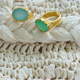 BAGUE MORPHÉE CALCÉDOINE BLEU