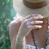 BAGUE CAMELIA OR TOURMALINES