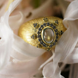 BAGUE CYCLAMEN AMETHYSTE VERTE