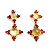 BOUCLES D'OREILLES MASSAI CITRINE GRENAT