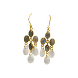 BOUCLES D'OREILLES AKARI LABRADORITE/ PIERRE DE LUNE