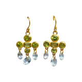 BOUCLES D'OREILLES LAURA PÉRIDOT TOPAZE BLEU