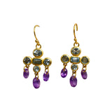 BOUCLES D'OREILLES LAURA TOPAZE BLEU AMÉTHYSTE