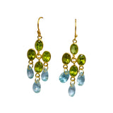 BOUCLES D'OREILLES AKARI PÉRIDOT/TOPAZE BLEU