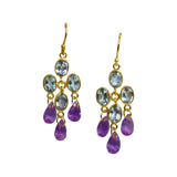 BOUCLES D'OREILLES AKARI TOPAZE BLEU / AMÉTHYSTE
