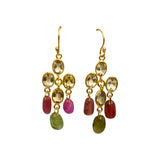 BOUCLES D'OREILLES AKARI CITRINE/ TOURMALINES