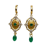 BOUCLES D'OREILLES ALEXANDRIE ONYX VERT