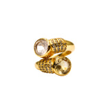 BAGUE SYRACUSE CITRINE / QUARTZ ROSE