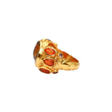 BAGUE TIYA QUARTZ FUMÉ - CORNALINE