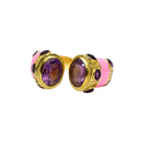 BAGUE INDIRA EMAIL ROSE - AMÉTHYSTE