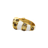 BAGUE INDIRA EMAIL BLANC - QUARTZ FUMÉ