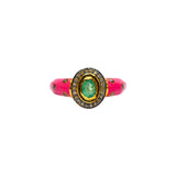 BAGUE NELA EMAIL FUCHSIA EMERAUDE
