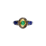 BAGUE NELA EMAIL BLEU ET EMERAUDE