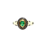 BAGUE NELA IVOIRE ET ÉMERAUDE