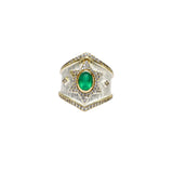 BAGUE ANTONIA ARGENT ONYX VERT
