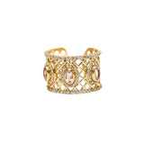 BAGUE ANALI OR QUARTZ ROSE