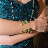 BRACELET SALOMÉ EMAIL VERT & AMETHYSTE VERTE