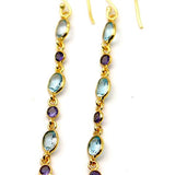 BOUCLES D'OREILLES WINONA TOPAZE BLEUE IOLITE