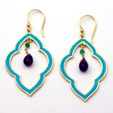 BOUCLES D'OREILLES MARIE EMAIL BLEU AMETHYSTE