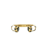 BRACELET INDIRA EMAIL BLANC ET QUARTZ FUME