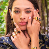 BRACELET NILAYA QUARTZ FUMÉ / TOPAZE BLEUE